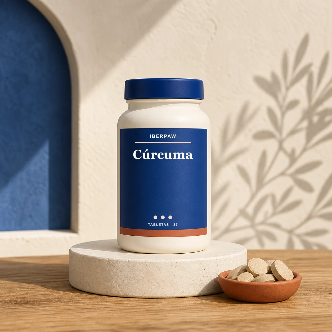 Envase Iberpaw de cúrcuma en tableta para proyecto de marca blanca